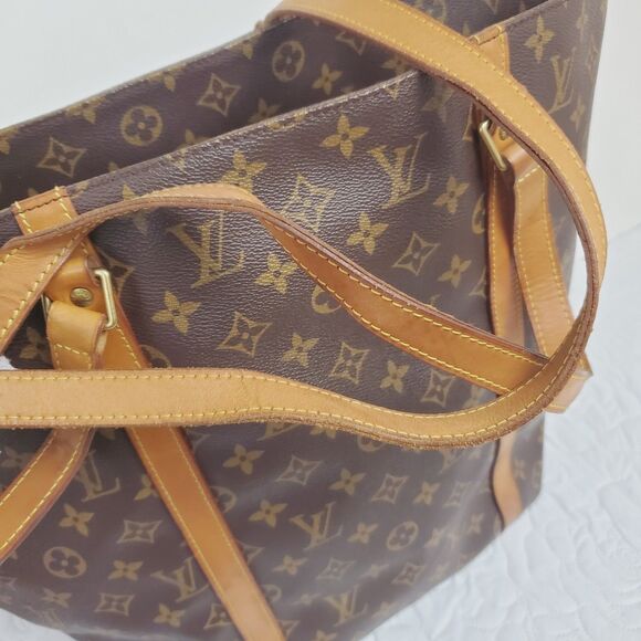 Louis Vuitton LV Shoulder Bag Sac Shopping Tote Bag Brown Monogram Large - Picture 8 of 16